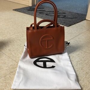 Telfar Brown Mini Shopping Bag